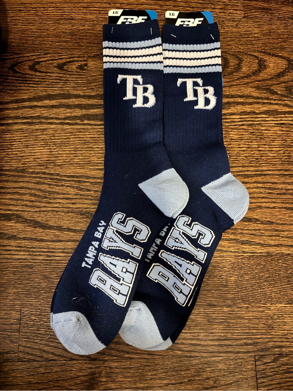 Tampa Bay Rays MLB Crew Socks – Large – 2 Pairs – FBF Originals